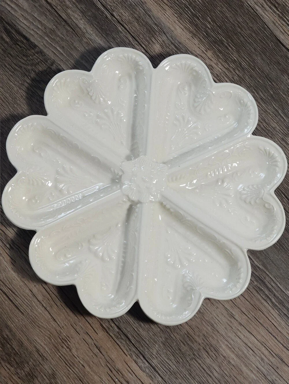 Staffordshire Heart Shortbread Mold Oyster Dish Vintage